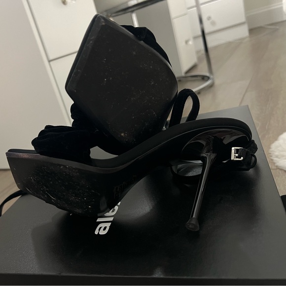 Alexander Wang Julie Scrunchie Strap Velvet Sandal - Picture 6 of 11